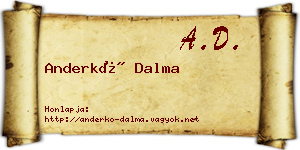 Anderkó Dalma névjegykártya